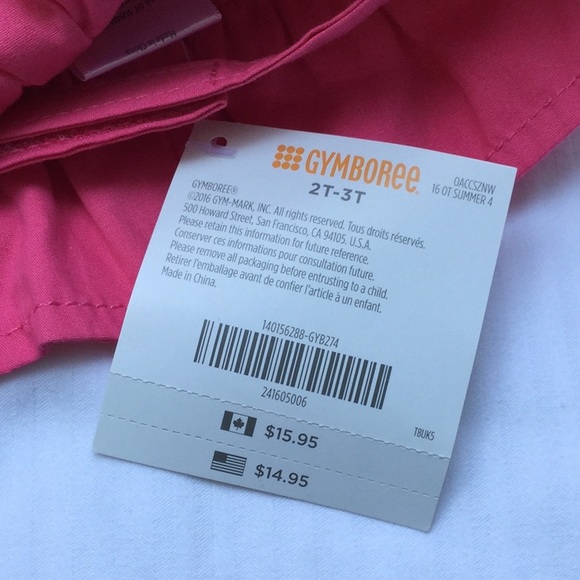 Gymboree 2-3t 💯 cotton pink butterfly hat NWT - Picture 3 of 6